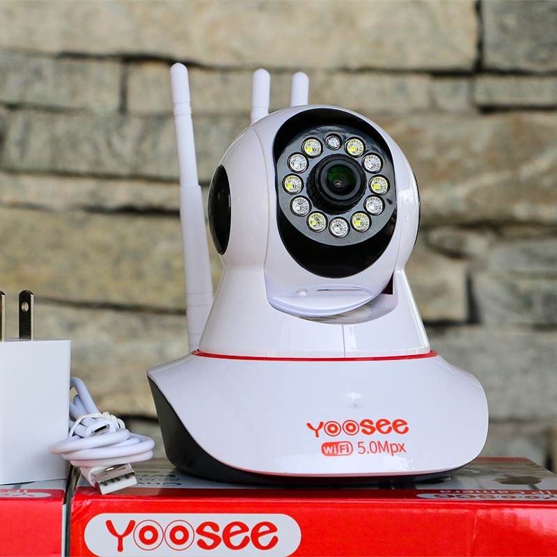 Camera wifi Yoosee 3 râu 5.0mpx xoay 360 độ, hỗ trợ xem đêm có màu, đàm thoại 2 chiều, bảo hành trong vòng 12 tháng