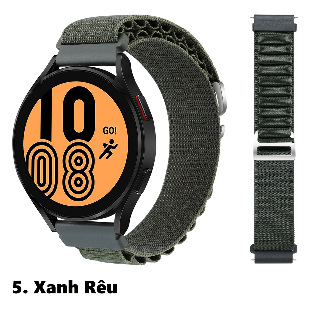 Dây đồng hồ vải nylon SWASTORE khóa thép ngàm thông minh huawei gt2 gt3 galaxy watch 3 4 5 garmin 245 255 venu 2 - DV01