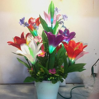 Hoa Ly Trang Trí Có Đèn (12 bông, 2 nụ)