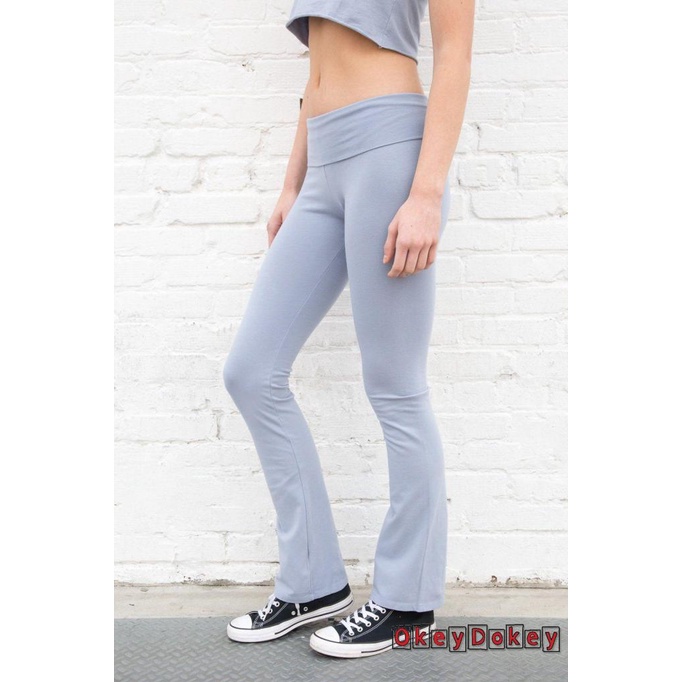 Quần Dài Dáng Ôm Lưng Cao Co Giãn Màu Trơn Thời Trang Cho Nữ