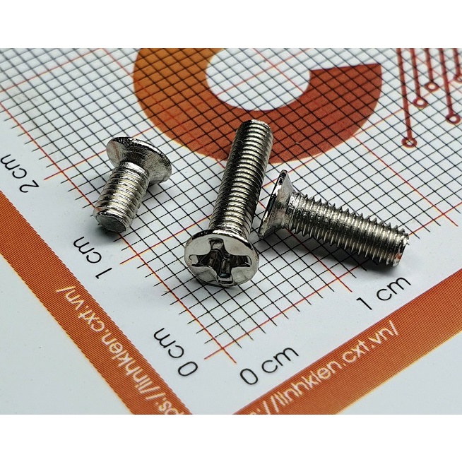 [Gói 10 cái] Vít Ren VR3T M3+6mm - Đầu bằng