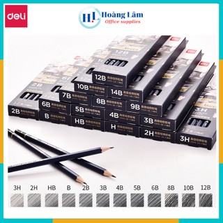 Bút chì cao cấp Deli Nuevo S999-| B, 2B, 3B, 4B, 5B, 6B, 7B, 8B, 9B, 10B, 12B, 14B - Bút chì mỹ thuật