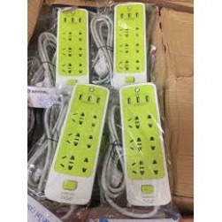 Ổ cắm điện xanh đa năng chống giật tích hợp 3 cổng USB 6 ổ cắm cùng 3 khe cắm