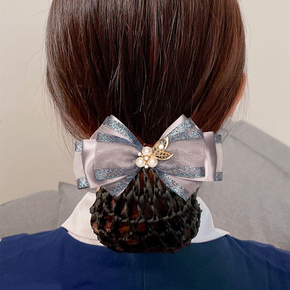 LOMBARD Kẹp Tóc Nơ Họa Tiết Hoa Phong Cách Vintage Hàn Quốc Cho Nữ