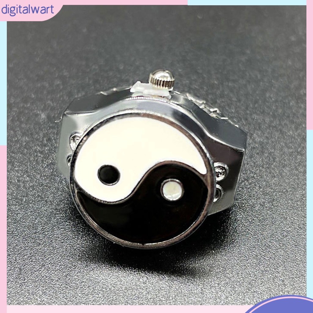 Nhẫn Đồng Hồ Đeo Tay Mặt Tròn Chạm Khắc Hình Thái Cực Quyền Phong Cách Cổ Điển Thời Trang Cho Nam Và Nữ