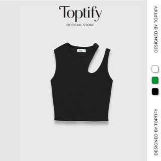 Áo croptop nữ sát nách trơn khoét vai TOPTIFY chất thun gân co giãn Stella Top AC12