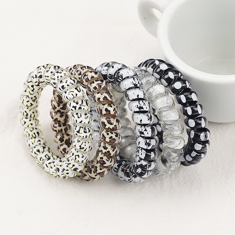 Dây Buộc Tóc Nhựa Họa Tiết Da Báo Thời Trang Hàn Quốc Cho Nữ