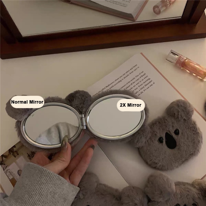 Gương Trang Điểm Hai Mặt Hình Tròn Họa Tiết Gấu koala Dễ Thương