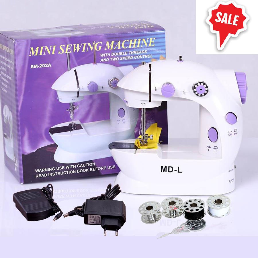 Máy May Để Bàn Mini Có Đèn Led , Máy Khâu Gia Đình Nhỏ Gọn