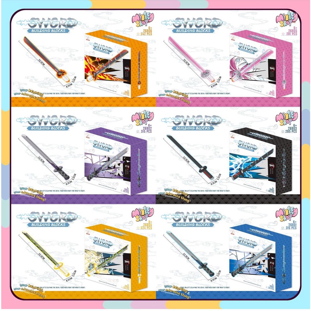 Mô Hình Lắp Ráp Kiếm Nhật Katana Sword Cao Cấp Hottrend 2023 Xếp Hình Kiếm Hoạt Hình Đẹp 02LG -Minkey
