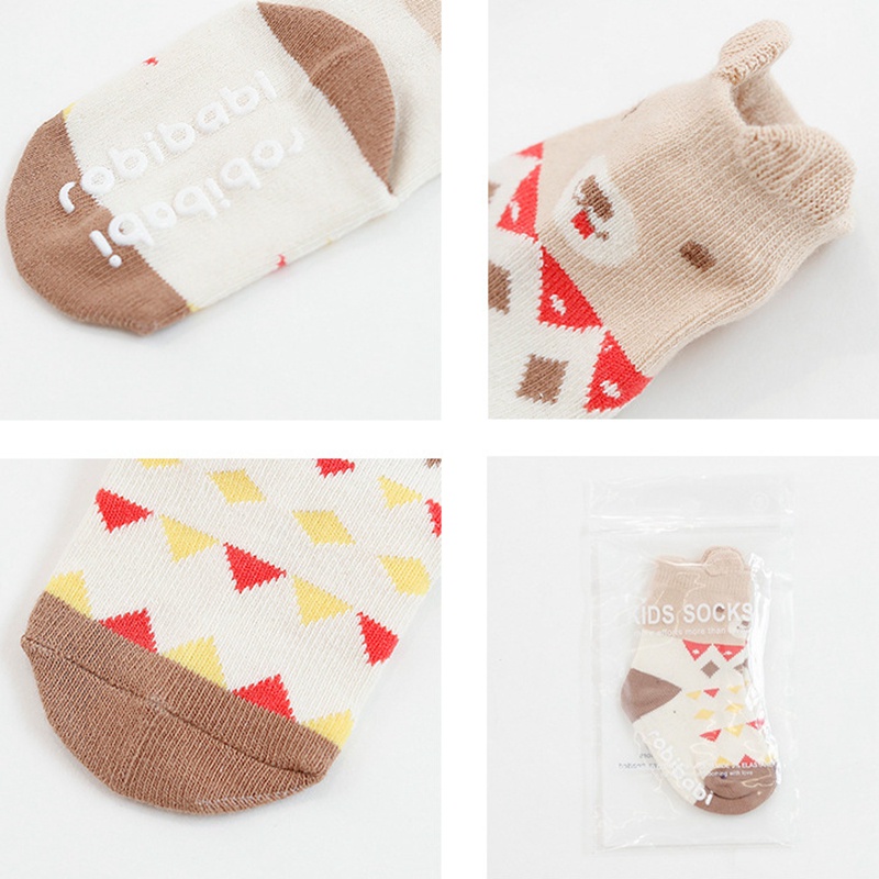 Vớ Cotton Mềm Mại Thoáng Khí In Họa Tiết Động Vật Hoạt Hình Cho Bé Sơ Sinh 0-3 Tuổi