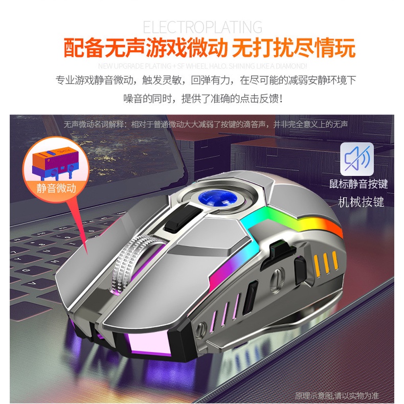 Chuột Không Dây Bluetooth G80 Màu Dạ Quang Dùng Để Chơi Game