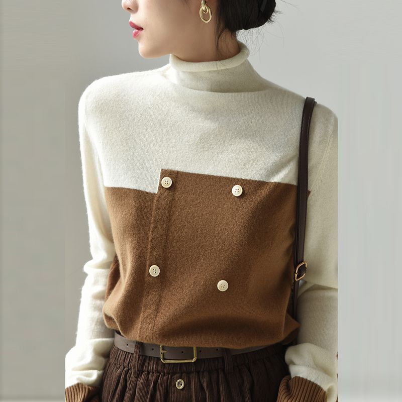 Áo Sweater Dệt Kim Tay Dài Phong Cách Hàn Quốc Thiết Kế Mới Thời Trang Thu Đông Cho Nữ