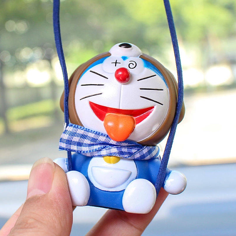 Swing Duck Automobile Hanging Ornament Doraemon Car Rearview Mirror Hangings Cute Zodiac Decoration Car Pendant Decoration KQm6