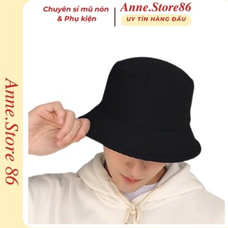 Mũ bucket trơn nam nữ nón tai bèo vành tròn phong cách GD form unisex đen, trắng - N01