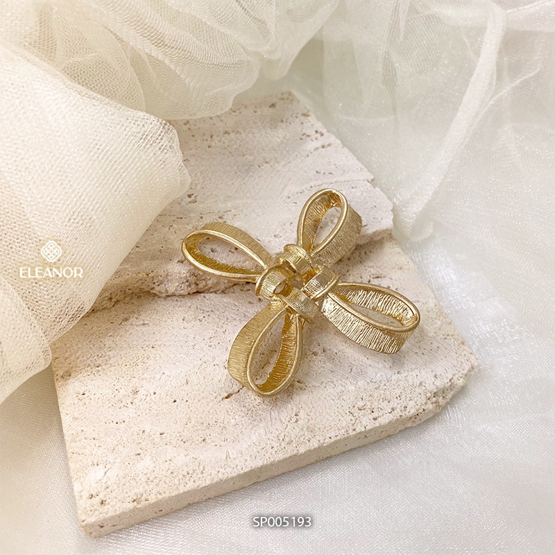 Ghim cài áo nữ Eleanor Accessories nơ vàng chéo phụ kiện trang sức thời trang vintage 5193