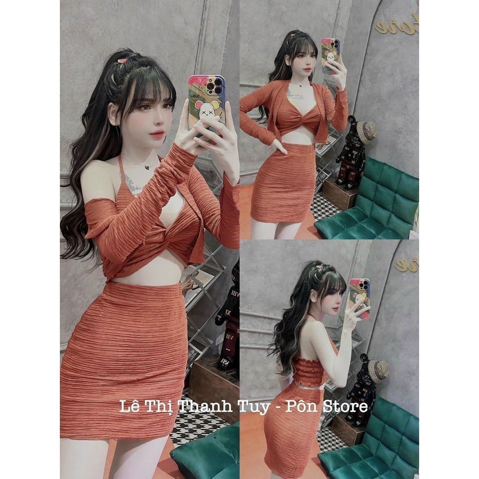 (HCM) SET ĐỒ 3 IN 1 THỜI TRANG SEXY TÔN DÁNG QUYẾN RŨ CHO CÁC NÀNG