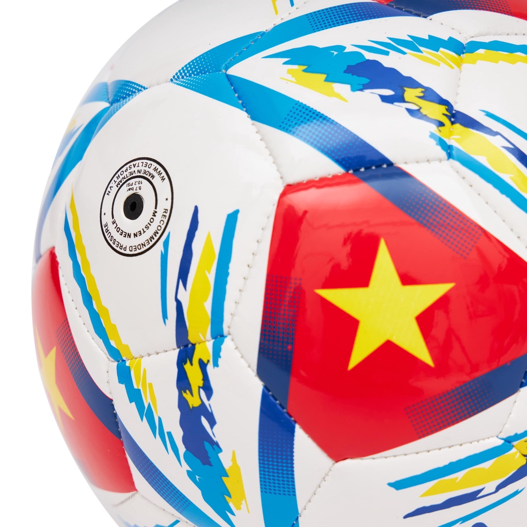 [Tặng kim bơm và Lưới bóng] Bóng đá cờ Việt Nam DELTA 9609-4M size 4 chất liệu da TPU, chơi trên sân cỏ nhân tạo