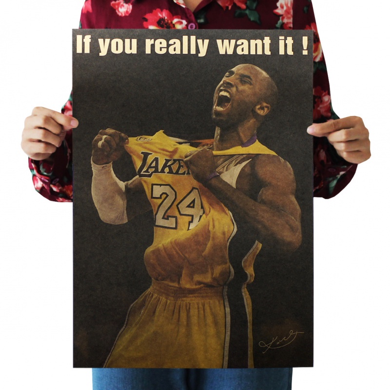 Poster Treo Tường Trang Trí In Hình Kobe Black Mamba Peter Pan Bằng Giấy kraft