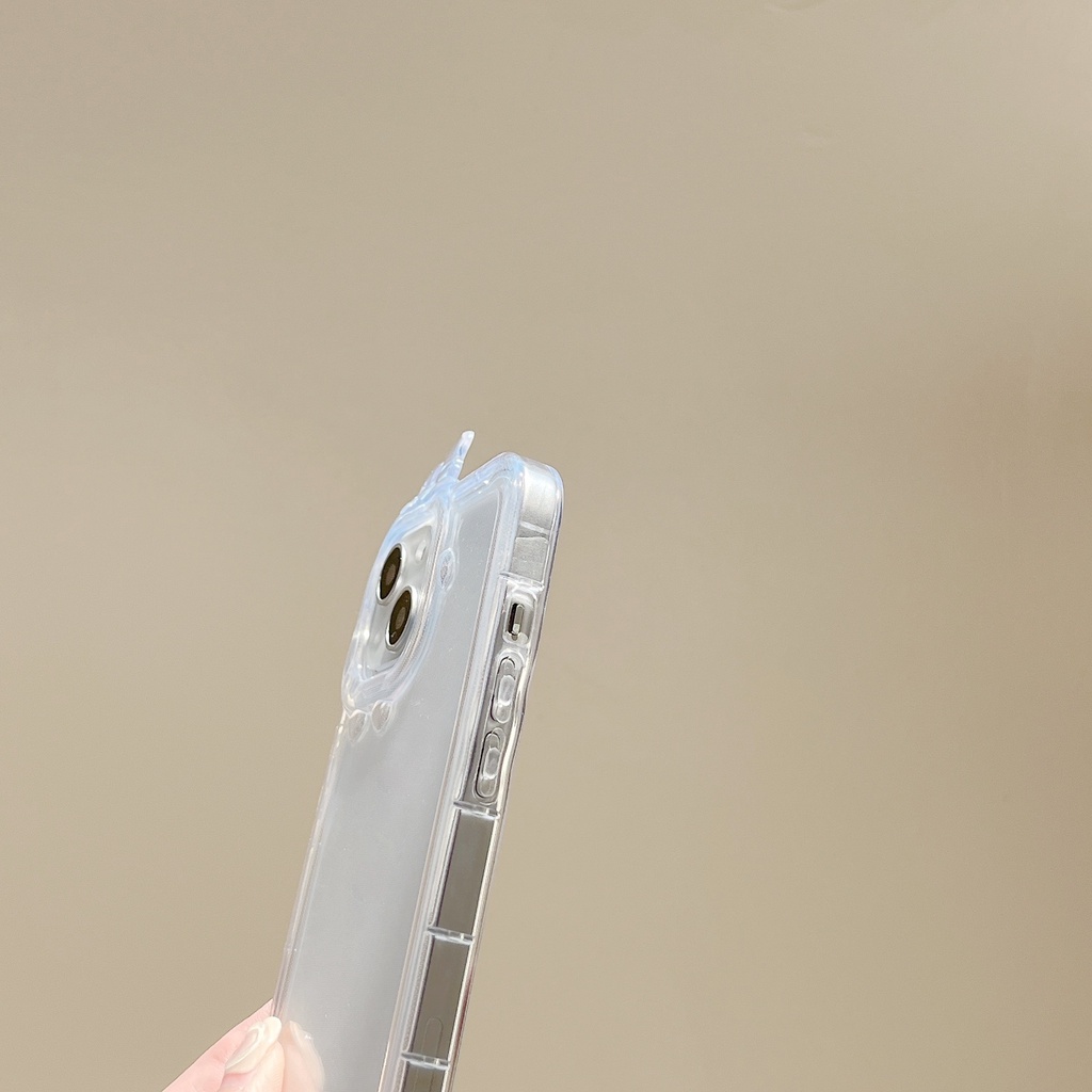 Ốp Điện Thoại TPU Dẻo Trong Suốt Họa Tiết Hoạt Hình 3D Đơn Giản Chống Rơi Cho iPhone 14 13 12 11 PRO MAX XS XR 7 8 Plus