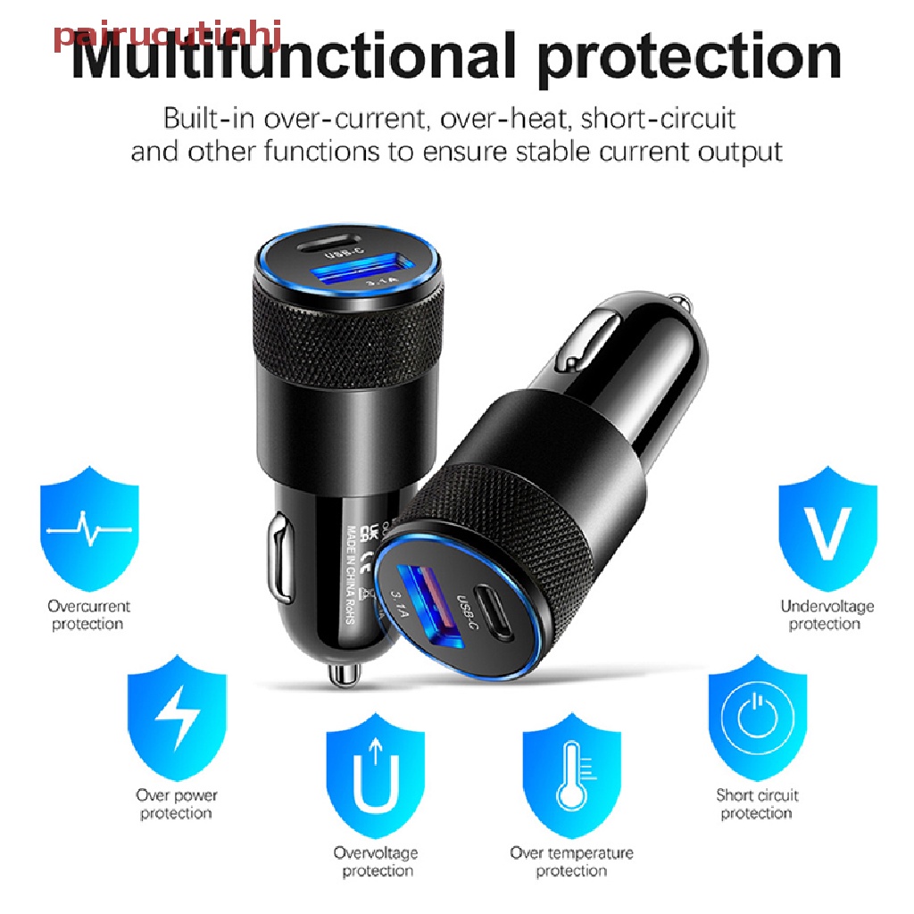 Tẩu Sạc Nhanh USB 18W PD 20W 3.1A 38W Chuyên Dụng Cho Xe Hơi