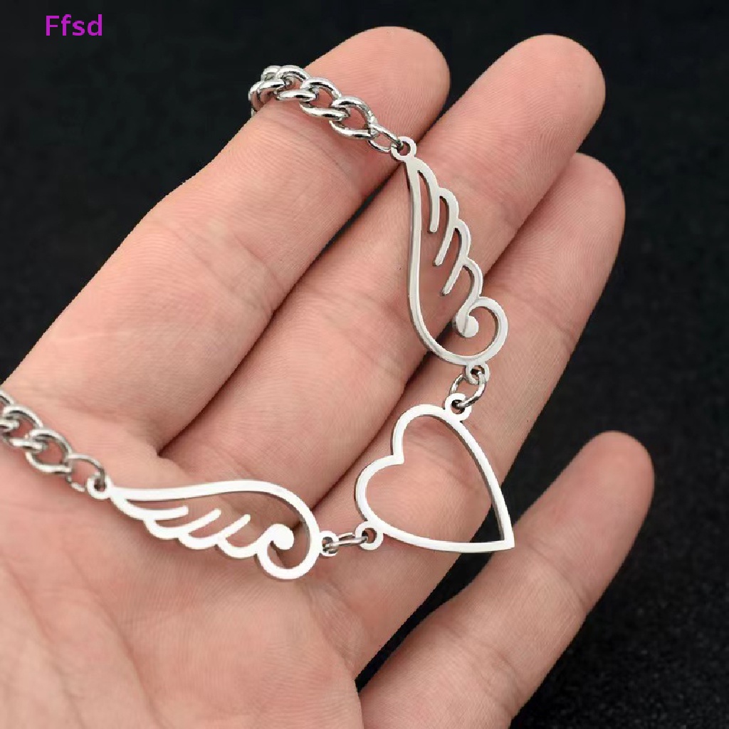 Vòng Cổ Choker Mặt Trái Tim Đôi Cánh Thiên Thần Rỗng Phong Cách Gothic Cho Nam Nữ {Ffsd} Bán Chạy