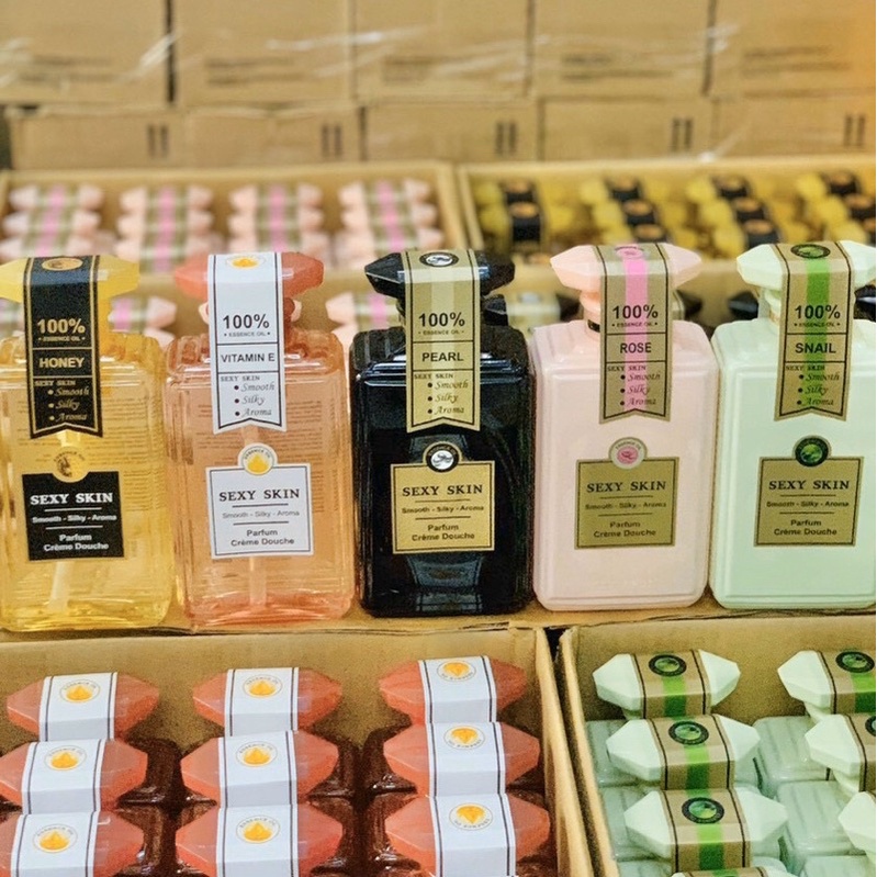 Sữa Tắm Pháp Dưỡng Ẩm Lưu Hương Nước Hoa Pháp Sexy Skin 600ml - Đủ Hương