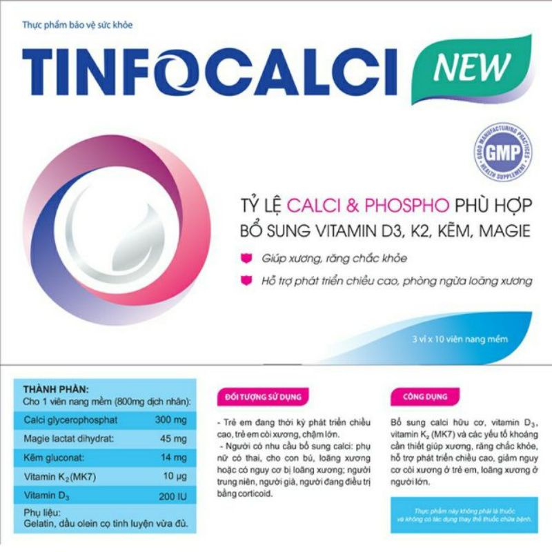 Viên Uống Bổ Sung Canci Hữu Cơ TinfoCalci New Hộp 30 Viên