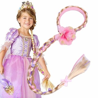 Blonde Băng Đô Bện Hóa Trang Công Chúa Rapunzel Bện Tóc Công Chúa Rapunzel