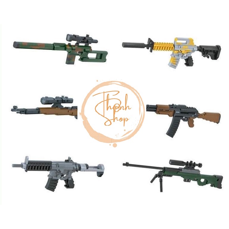 Đồ Chơi Lắp Ráp LEGO Súng PUBG CS:GO FREE FIRE AK47 AWM 98K M4A1 HK416C VSK94 (Mẫu mới)