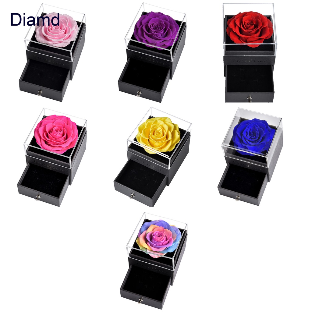 Hộp Đựng Trang Sức / Hoa Hồng Vĩnh Cửu Dùng Làm Quà Tặng Valentine