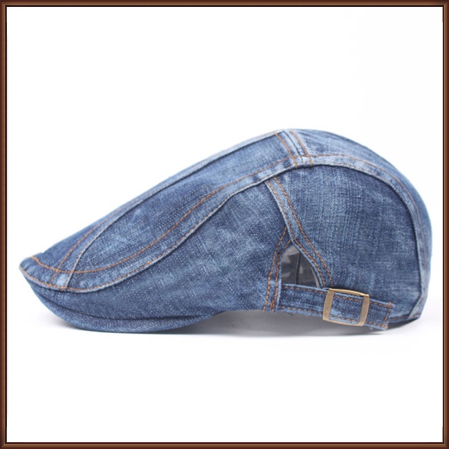 Mũ Beret Vải Denim Thoáng Khí Phong Cách Retro Cho Nam