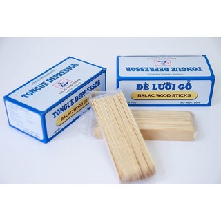 Que đè lưỡi gỗ chưa tiệt trùng. Hộp 100 cây