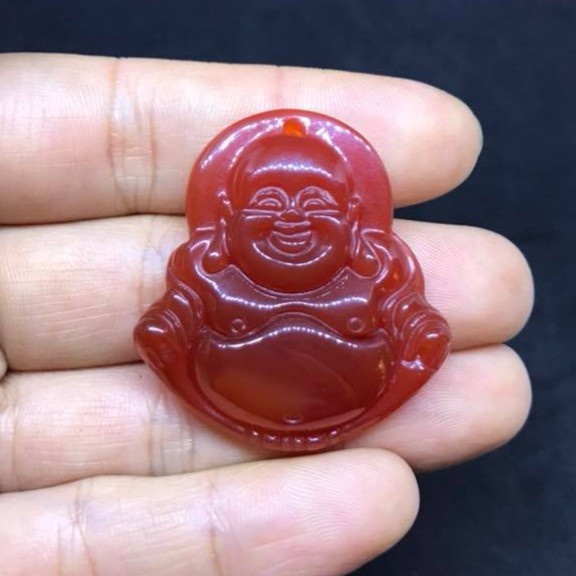 [TẶNG DÂY ĐEO] Mặt Dây Chuyền Hình Phật Di Lặc Đá May Mắn - BKGEMS