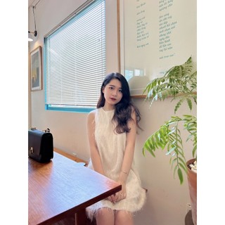 Đầm kim tuyến Nude/Trắng/Đen