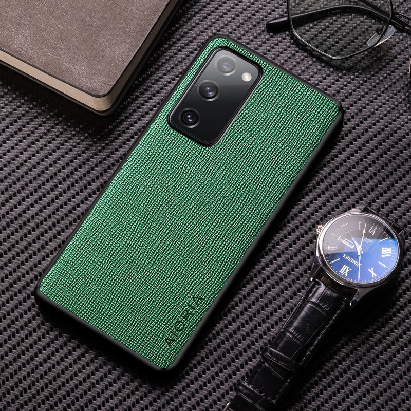 Ốp lưng cho samsung galaxy s20 fe plus ultra 5g hoa văn chữ thập ngắn gọn da pu mềm tpu&amp;Hard pc funda cho samsung s20 fe cover