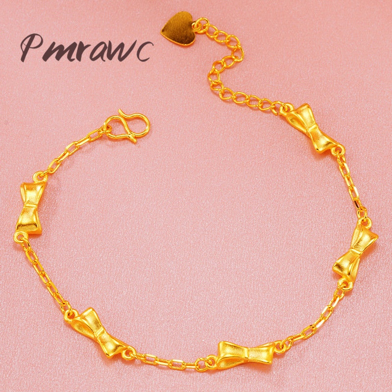 Pmrawc | Vòng Tay Mạ Vàng 24K Thắt Nơ Phong Cách Trung Hoa Mã FS459