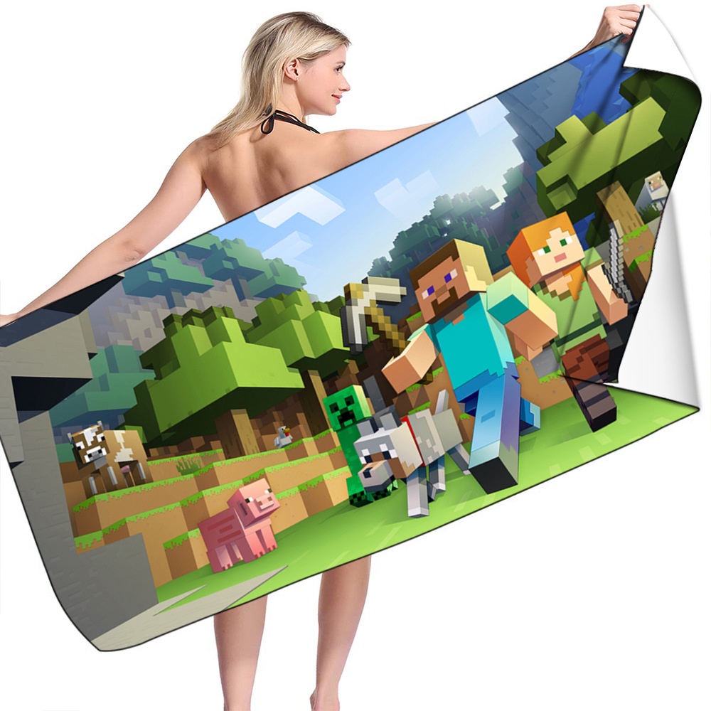 ROBLOX Khăn Tắm 75 * 150cm Họa Tiết Hoạt Hình Minecraft