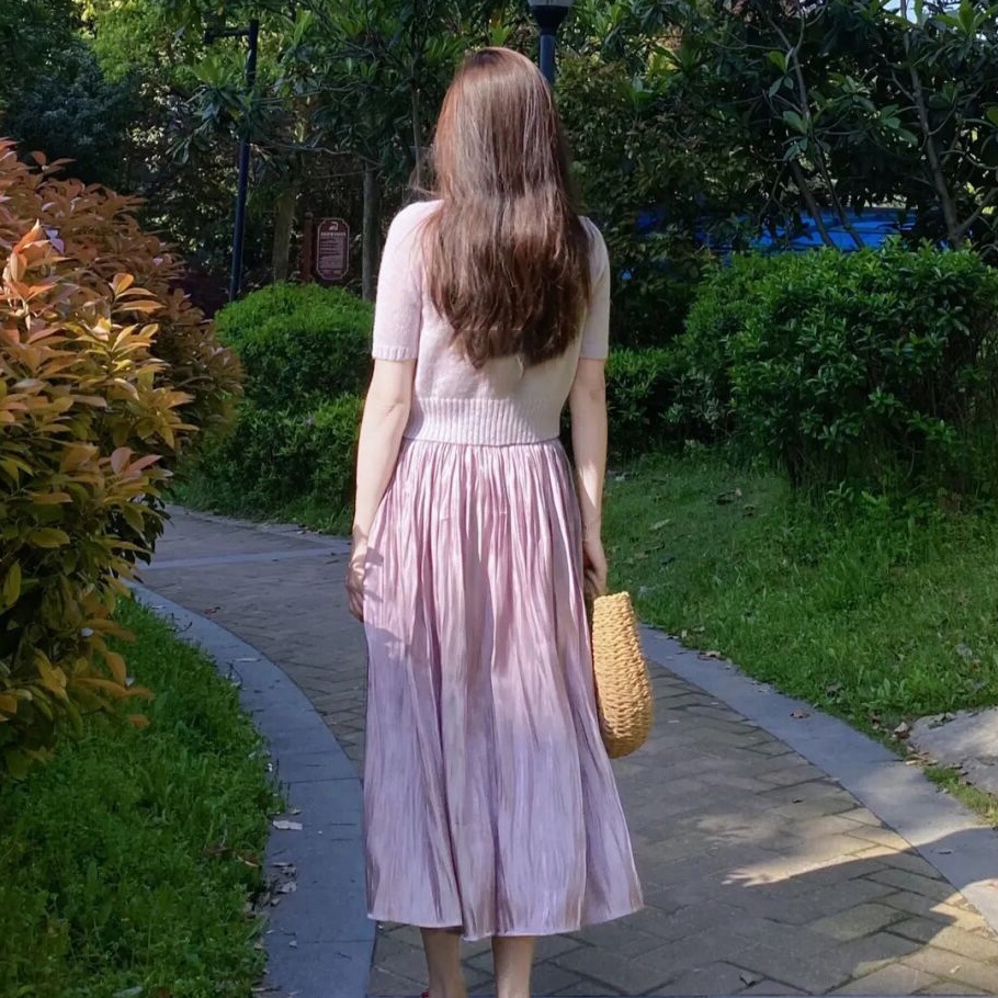 Đầm Tím Nhạt Cao Cấp Phong Cách Hoàng Gia Pháp Thời Trang Mùa Hè Cho Nữ FF