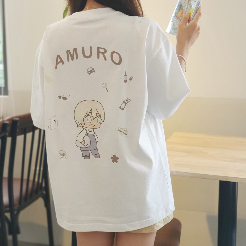Áo thun in hình Amuro Triple Face (Rei/Amuro/Bourbon - Conan) - Sản phẩm của Penguin House (Tất cả hình shop tự chụp)