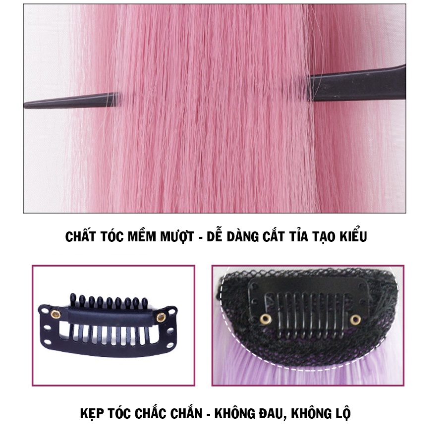 Tóc Hightlight Dài Nhiều Màu, Tóc Kẹp Light Hàn Quốc Dài 60 CM