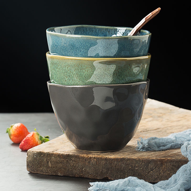 Bát Gốm Ăn Mì Ramen Nhật Bản Màu Sắc Đơn Giản
