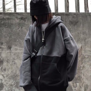 [ SẴN ] Áo Khoác Nỉ Đen Xám Unisex ( Có ảnh thật )