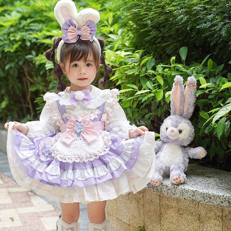 Đầm Công Chúa Lolita In Họa Tiết Ngôi Sao Xinh Xắn Thời Trang Xuân Thu Cho Bé Gái