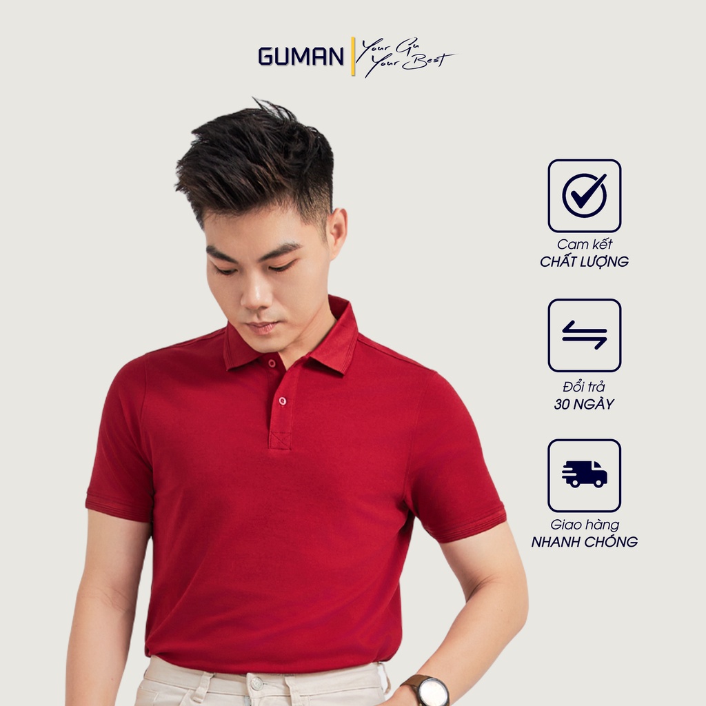 Áo Polo Lucas Chất Liệu Cotton CVC Phom Slimfit Tôn Dáng Màu Đỏ GAP061 - GUMAN