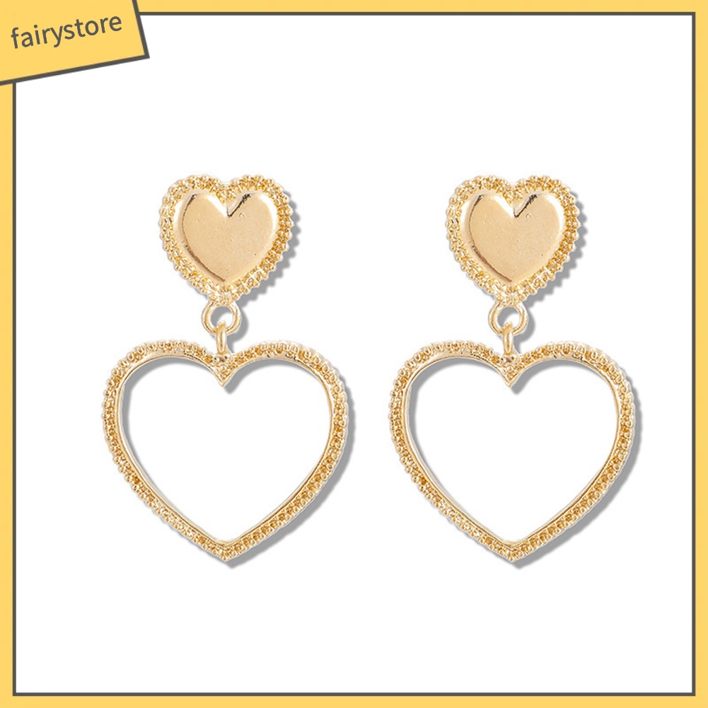 Bông Tai Hình Học / Trái Tim / Lá Cây Thời Trang Cho Nữ [Fairy1] Làm Quà Tặng