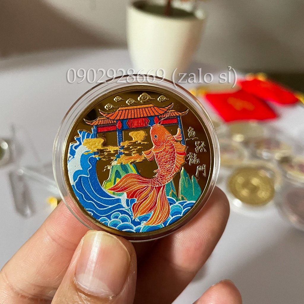 Đồng Xu Cá Chép Vượt Vũ Môn  Tinh Sảo, Thăng tiến vượt bậc, quà tặng may mắn
