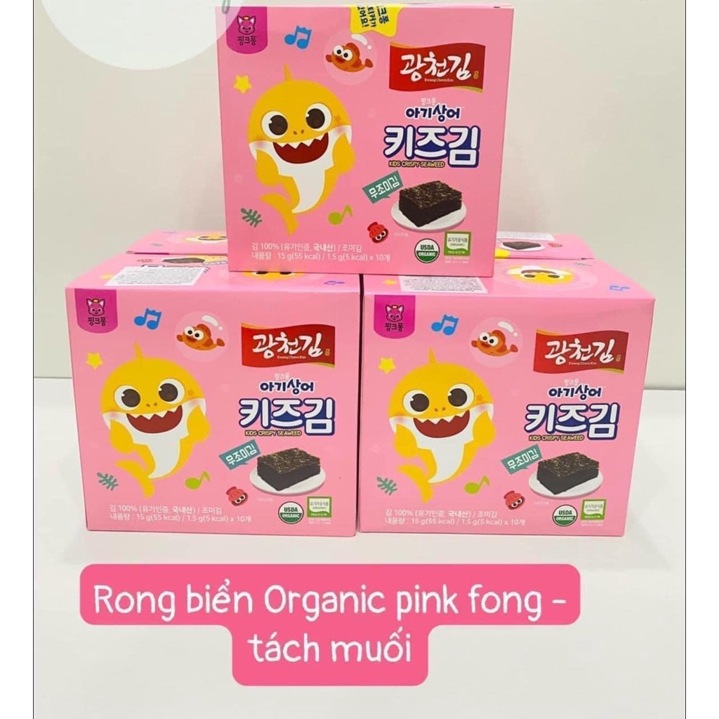 Rong Biển Organic Pink Fong Tách Muối Cho Bé từ 8 tháng