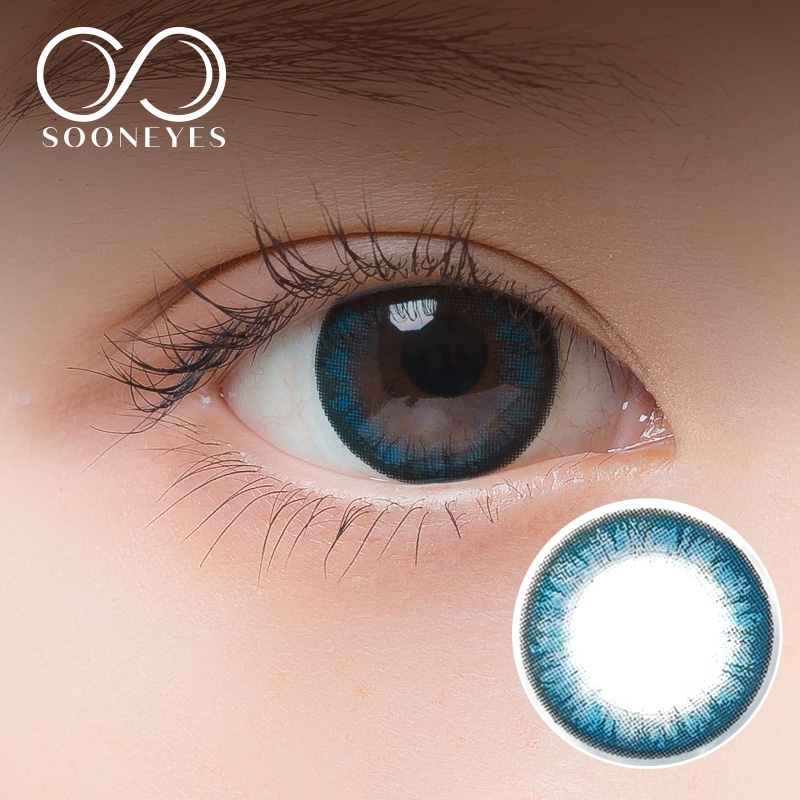 Lens áp tròng giãn nhẹ xanh thu hút TWINKLE BLUE chính hãng Hàn Quốc có độ cận