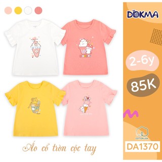 Áo cộc tay bé gái dokma size 2-6y